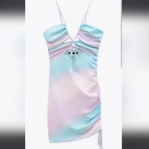 Zara Ruched Gradient Mini Dress - Picture 2 of 3